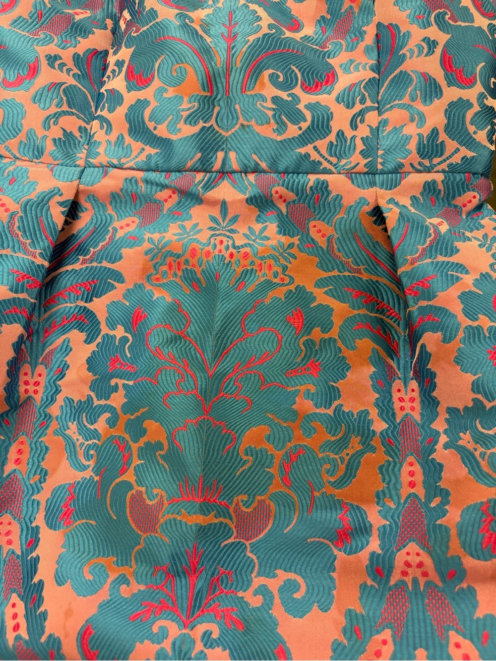 Free People Blue and Pink Brocade Slip Dress - Picture 2 of 8